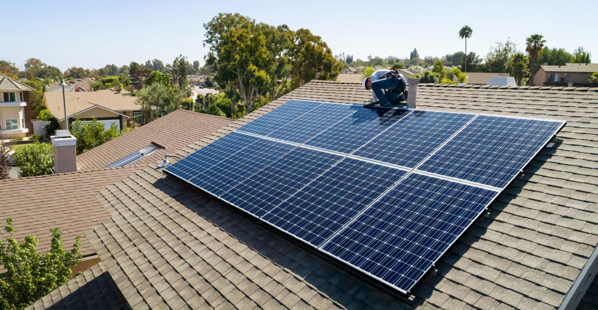 Completed rooftop solar installation in Southern California